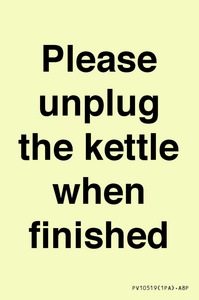 PV10519: Please unplug the kettle when finished