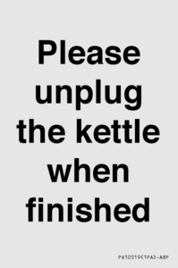 PV10519: Please unplug the kettle when finished