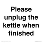 PV10519: Please unplug the kettle when finished