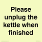 PV10519: Please unplug the kettle when finished