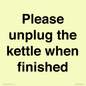 PV10519: Please unplug the kettle when finished