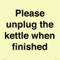 PV10519: Please unplug the kettle when finished