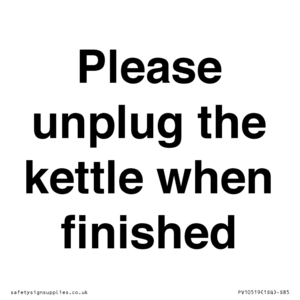 PV10519: Please unplug the kettle when finished