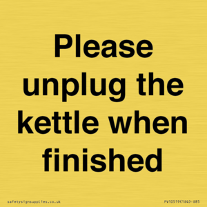 PV10519: Please unplug the kettle when finished