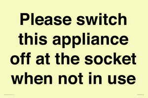 PV10521: Please switch this appliance off at the socket when not in use