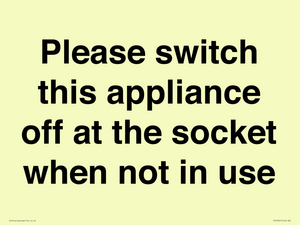 PV10521: Please switch this appliance off at the socket when not in use