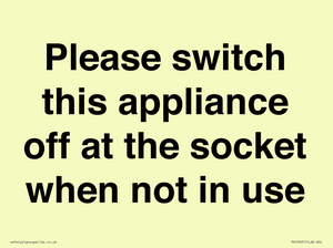 PV10521: Please switch this appliance off at the socket when not in use