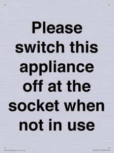 PV10521: Please switch this appliance off at the socket when not in use