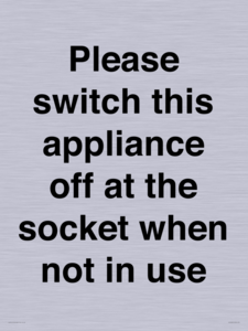 PV10521: Please switch this appliance off at the socket when not in use