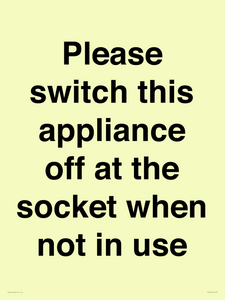 PV10521: Please switch this appliance off at the socket when not in use