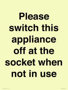 PV10521: Please switch this appliance off at the socket when not in use