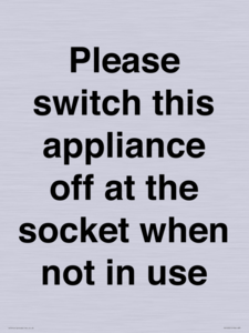 PV10521: Please switch this appliance off at the socket when not in use
