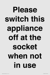 PV10521: Please switch this appliance off at the socket when not in use