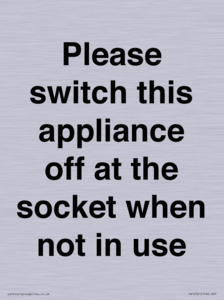 PV10521: Please switch this appliance off at the socket when not in use