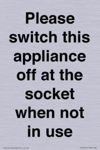 PV10521: Please switch this appliance off at the socket when not in use