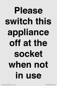 PV10521: Please switch this appliance off at the socket when not in use