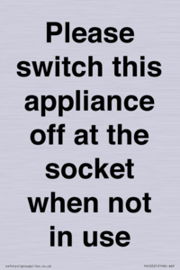 PV10521: Please switch this appliance off at the socket when not in use