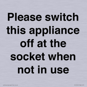 PV10521: Please switch this appliance off at the socket when not in use