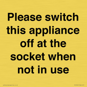 PV10521: Please switch this appliance off at the socket when not in use