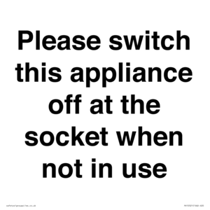 PV10521: Please switch this appliance off at the socket when not in use
