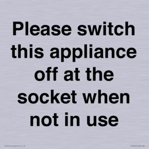 PV10521: Please switch this appliance off at the socket when not in use