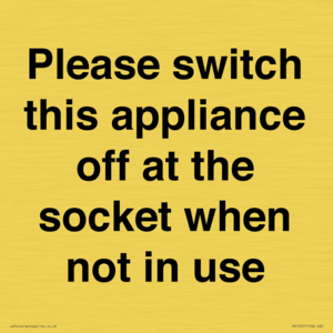 PV10521: Please switch this appliance off at the socket when not in use