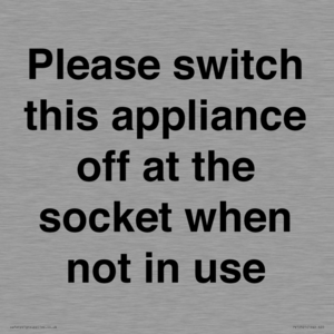 PV10521: Please switch this appliance off at the socket when not in use