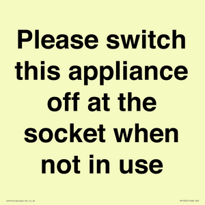 PV10521: Please switch this appliance off at the socket when not in use