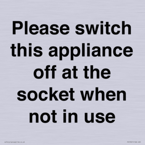 PV10521: Please switch this appliance off at the socket when not in use