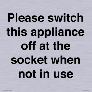PV10521: Please switch this appliance off at the socket when not in use