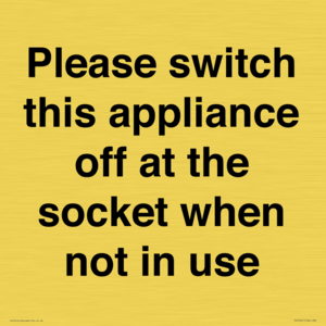 PV10521: Please switch this appliance off at the socket when not in use