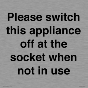 PV10521: Please switch this appliance off at the socket when not in use