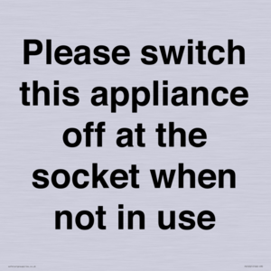 PV10521: Please switch this appliance off at the socket when not in use