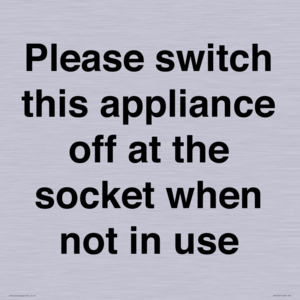 PV10521: Please switch this appliance off at the socket when not in use