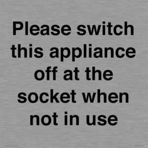 PV10521: Please switch this appliance off at the socket when not in use