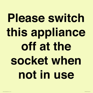 PV10521: Please switch this appliance off at the socket when not in use