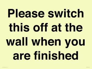 PV10523: Please switch this off at the wall when you are finished