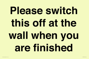 PV10523: Please switch this off at the wall when you are finished