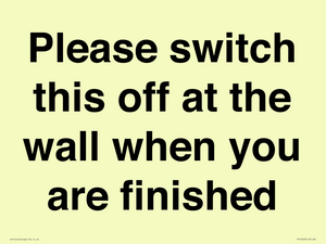 PV10523: Please switch this off at the wall when you are finished