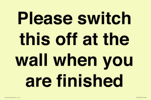 PV10523: Please switch this off at the wall when you are finished
