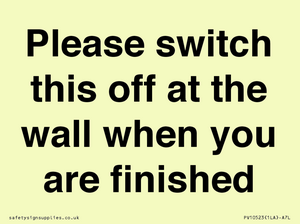 PV10523: Please switch this off at the wall when you are finished