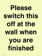 PV10523: Please switch this off at the wall when you are finished