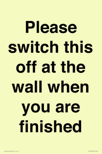 PV10523: Please switch this off at the wall when you are finished