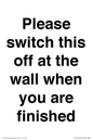 PV10523: Please switch this off at the wall when you are finished