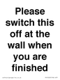 PV10523: Please switch this off at the wall when you are finished