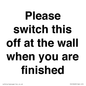 PV10523: Please switch this off at the wall when you are finished