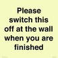 PV10523: Please switch this off at the wall when you are finished