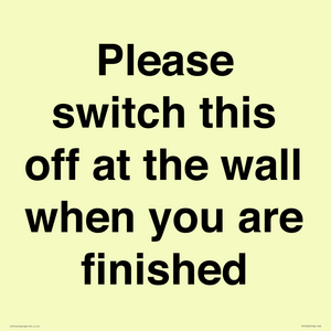 PV10523: Please switch this off at the wall when you are finished