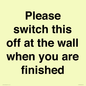 PV10523: Please switch this off at the wall when you are finished