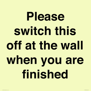 PV10523: Please switch this off at the wall when you are finished